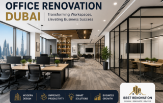 Office Renovation Dubai modern workspace design with glass partitions